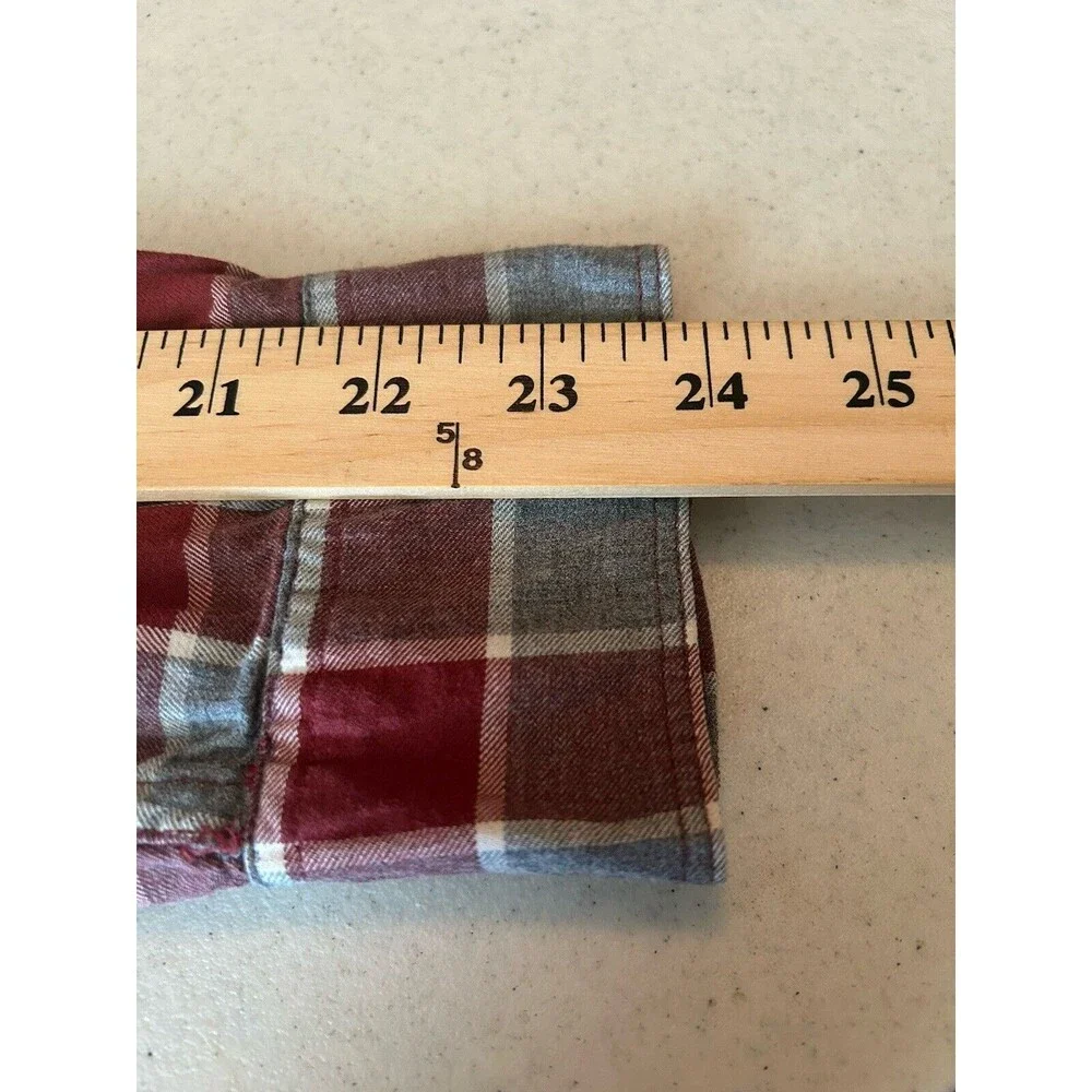 Lucky Brand Light Flannel Shirt Mens Large Plaid Button Up Pockets Pearl… - Picture 7 of 8